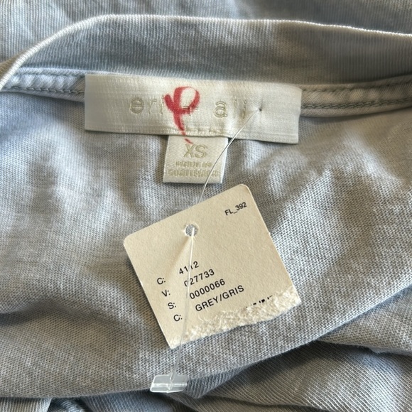 Anthropologie ERI and ALI Fluttered Peplum Tee Grey Acid Wash Sz XS NEW - Picture 9 of 10